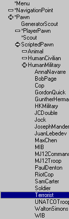Select a pawn from the list